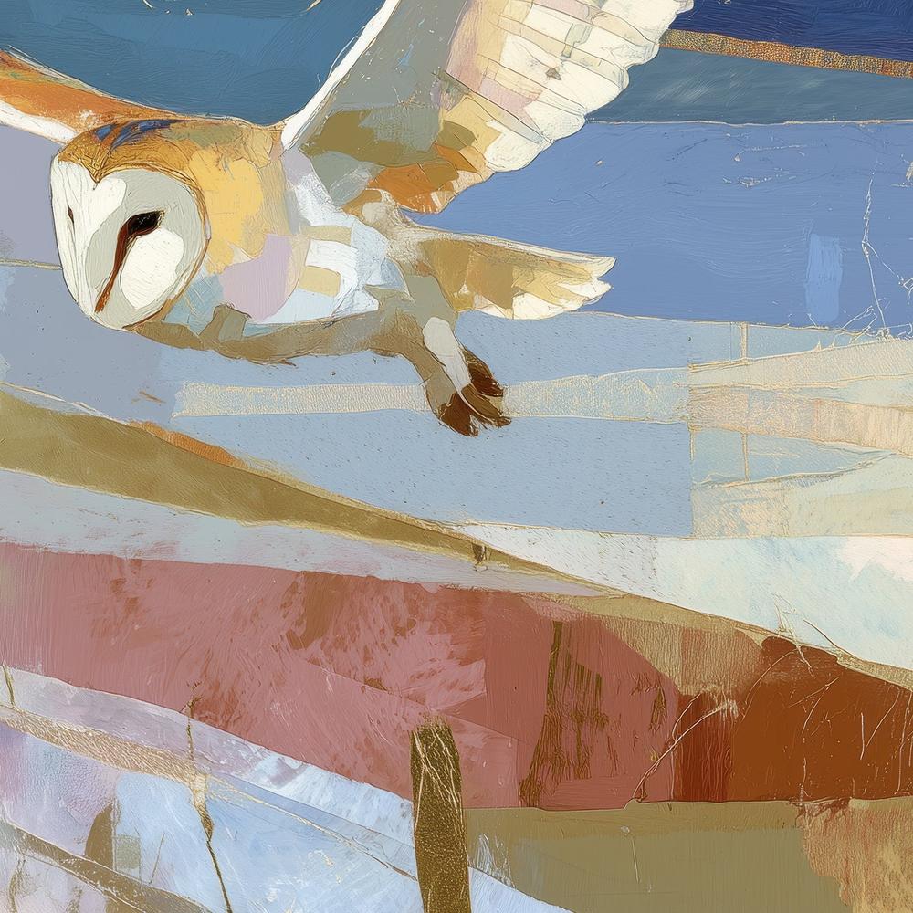 Barn Owl Gliding Over Countryside-by-Jordão de Abreu-wall-art-print-canvas-poster-framed-Gioia