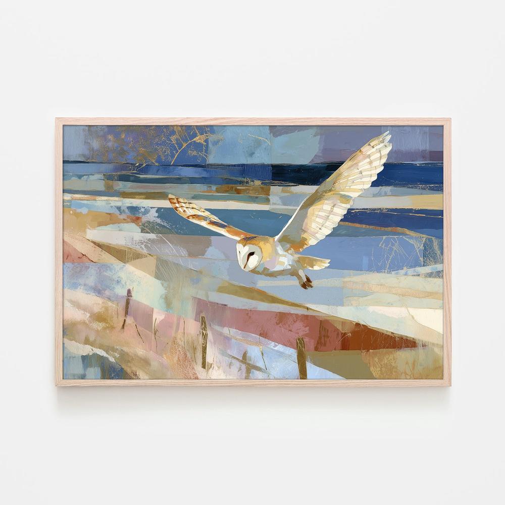Barn Owl Gliding Over Countryside-by-Jordão de Abreu-wall-art-print-canvas-poster-framed-Gioia