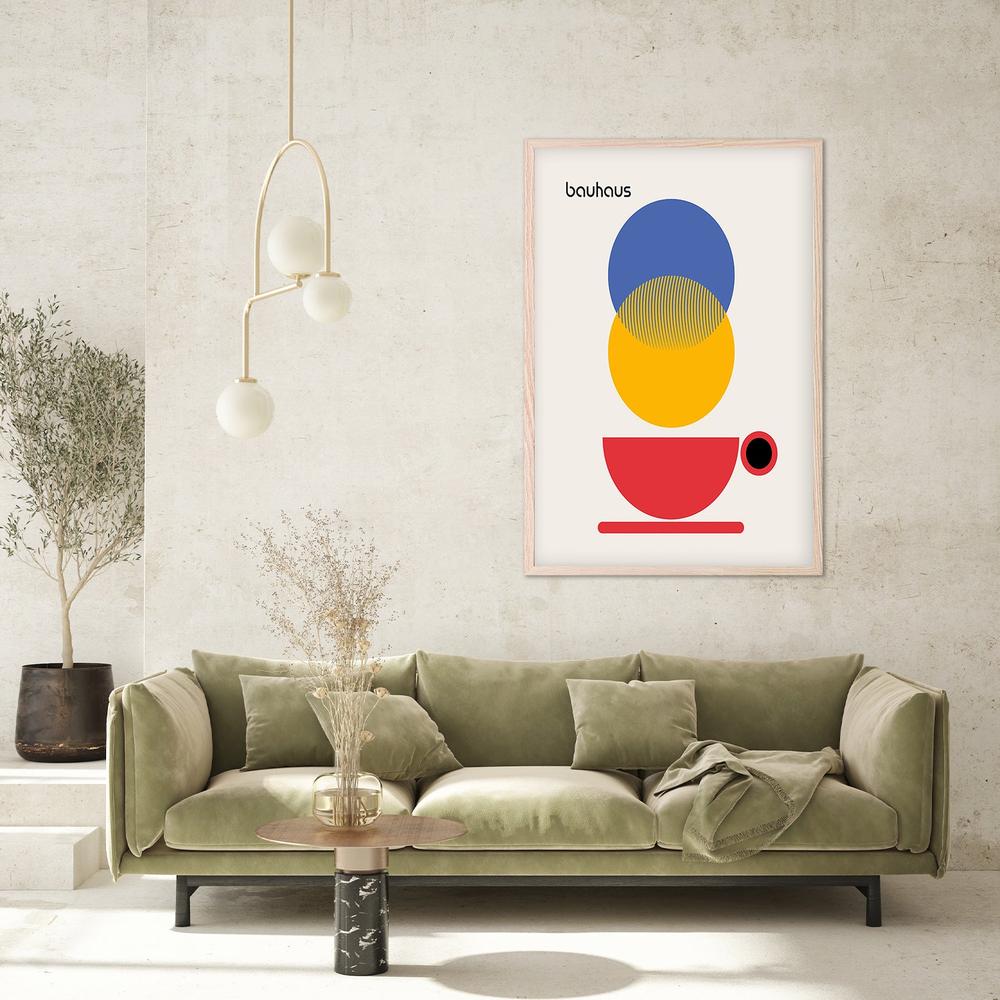 Bauhaus Coffee Circles-by-Retrodrome-wall-art-print-canvas-poster-framed-Gioia