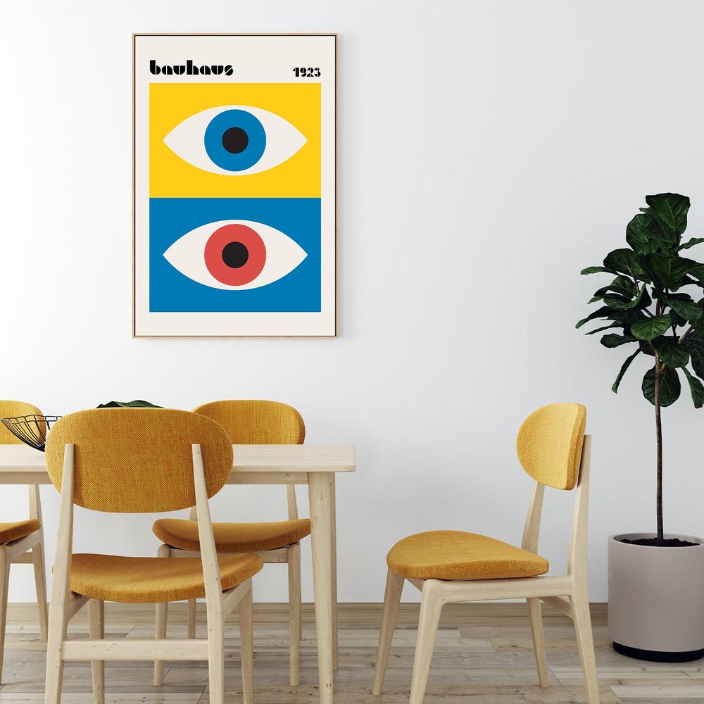 Bauhaus Geometric Eyes-by-Retrodrome-wall-art-print-canvas-poster-framed-Gioia