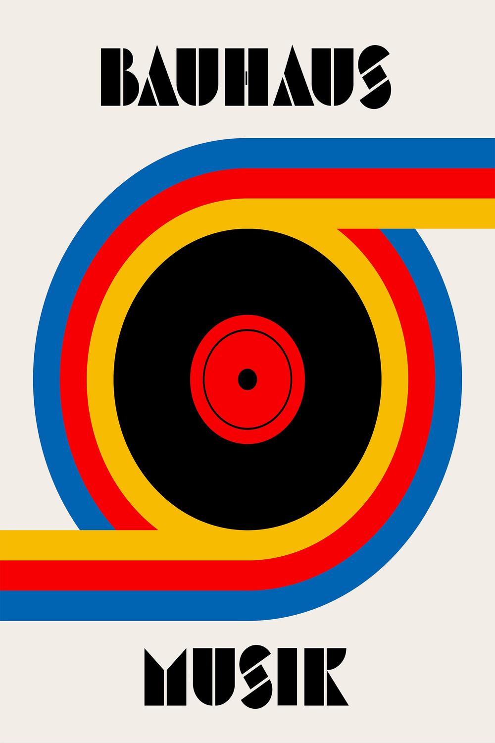 Bauhaus Music Record-by-Retrodrome-wall-art-print-canvas-poster-framed-Gioia