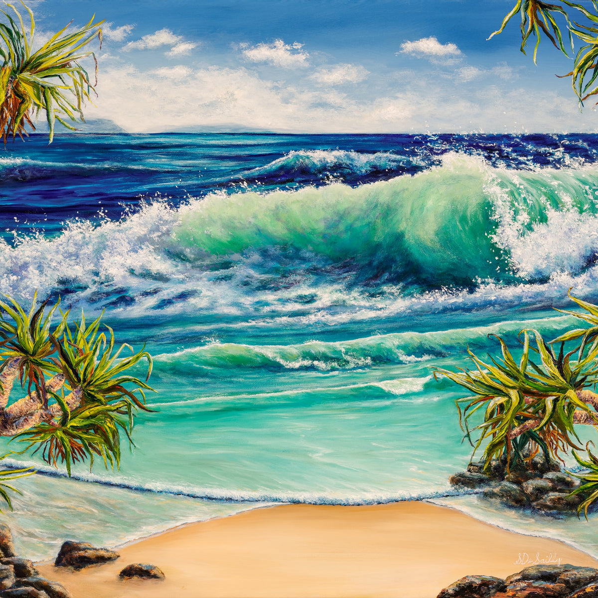 Beyond The Pandanus Palms-by-Sharon DeSailly-wall-art-print-canvas-poster-framed-Gioia