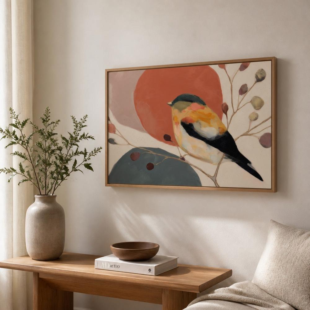 Bird with Botanical Elements-by-Chromatic Storm Studio-wall-art-print-canvas-poster-framed-Gioia
