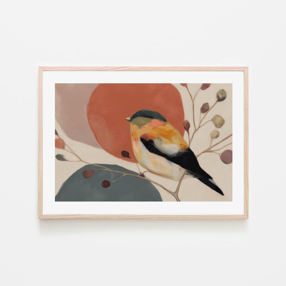 Bird with Botanical Elements-by-Chromatic Storm Studio-wall-art-print-canvas-poster-framed-Gioia