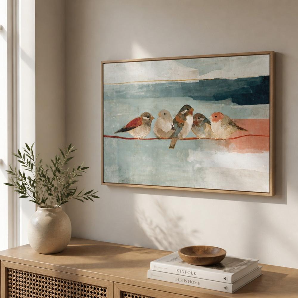 Birds on a Wire-by-Chromatic Storm Studio-wall-art-print-canvas-poster-framed-Gioia
