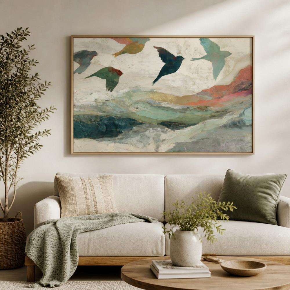 Birds Over Golden Hills-by-Chromatic Storm Studio-wall-art-print-canvas-poster-framed-Gioia