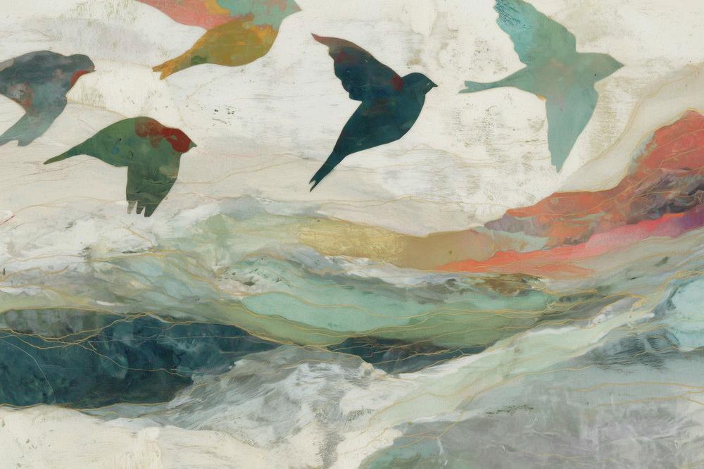Birds Over Golden Hills-by-Chromatic Storm Studio-wall-art-print-canvas-poster-framed-Gioia