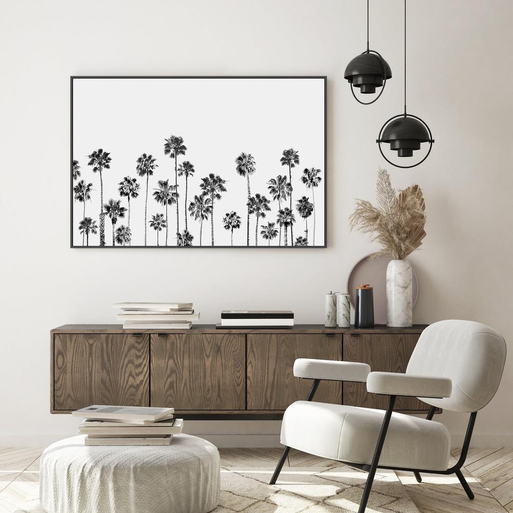 Black and White Palms, Style B-by-Gal Pittel-wall-art-print-canvas-poster-framed-Gioia