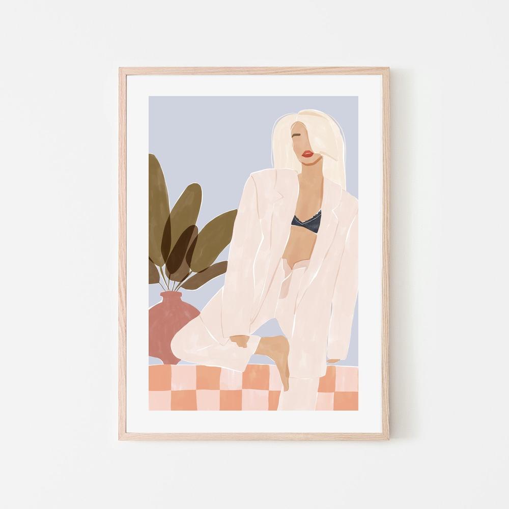Blonde Fashion Confidence-by-Ivy Green Illustrations-wall-art-print-canvas-poster-framed-Gioia