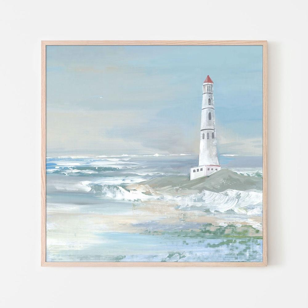 Blue Ocean Lighthouse-by-Lera-wall-art-print-canvas-poster-framed-Gioia