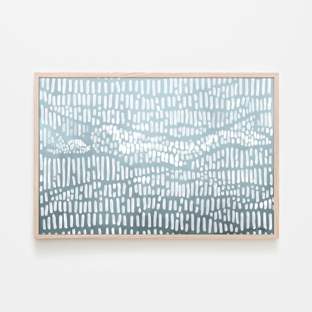 wall-art-print-canvas-poster-framed-Blue Wavy Abstract-6