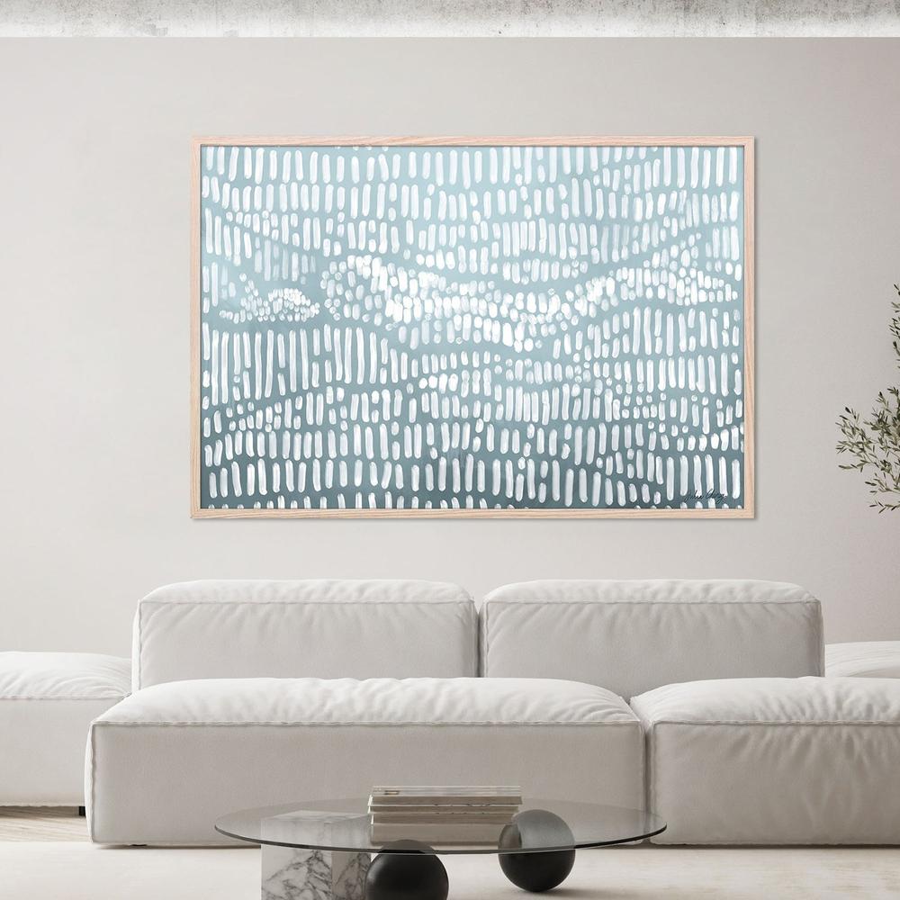wall-art-print-canvas-poster-framed-Blue Wavy Abstract-7