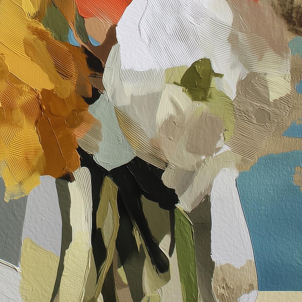 Bold Bouquet with Heavy Texture-by-Jordão de Abreu-wall-art-print-canvas-poster-framed-Gioia