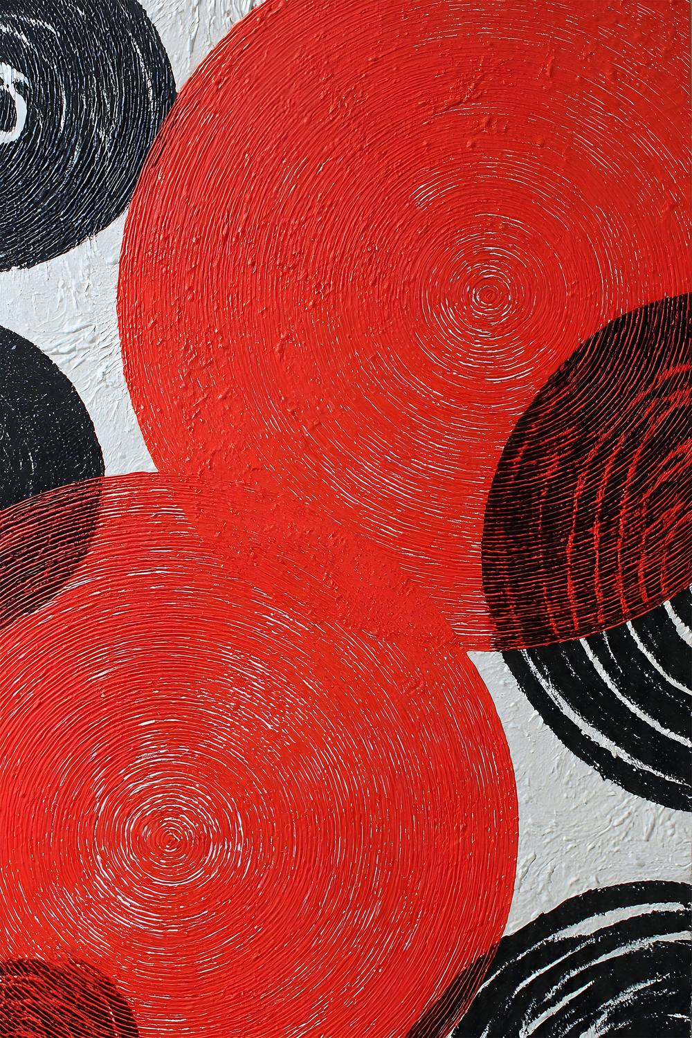 Bold Red Black Circles-by-Miguel Bruzual-wall-art-print-canvas-poster-framed-Gioia