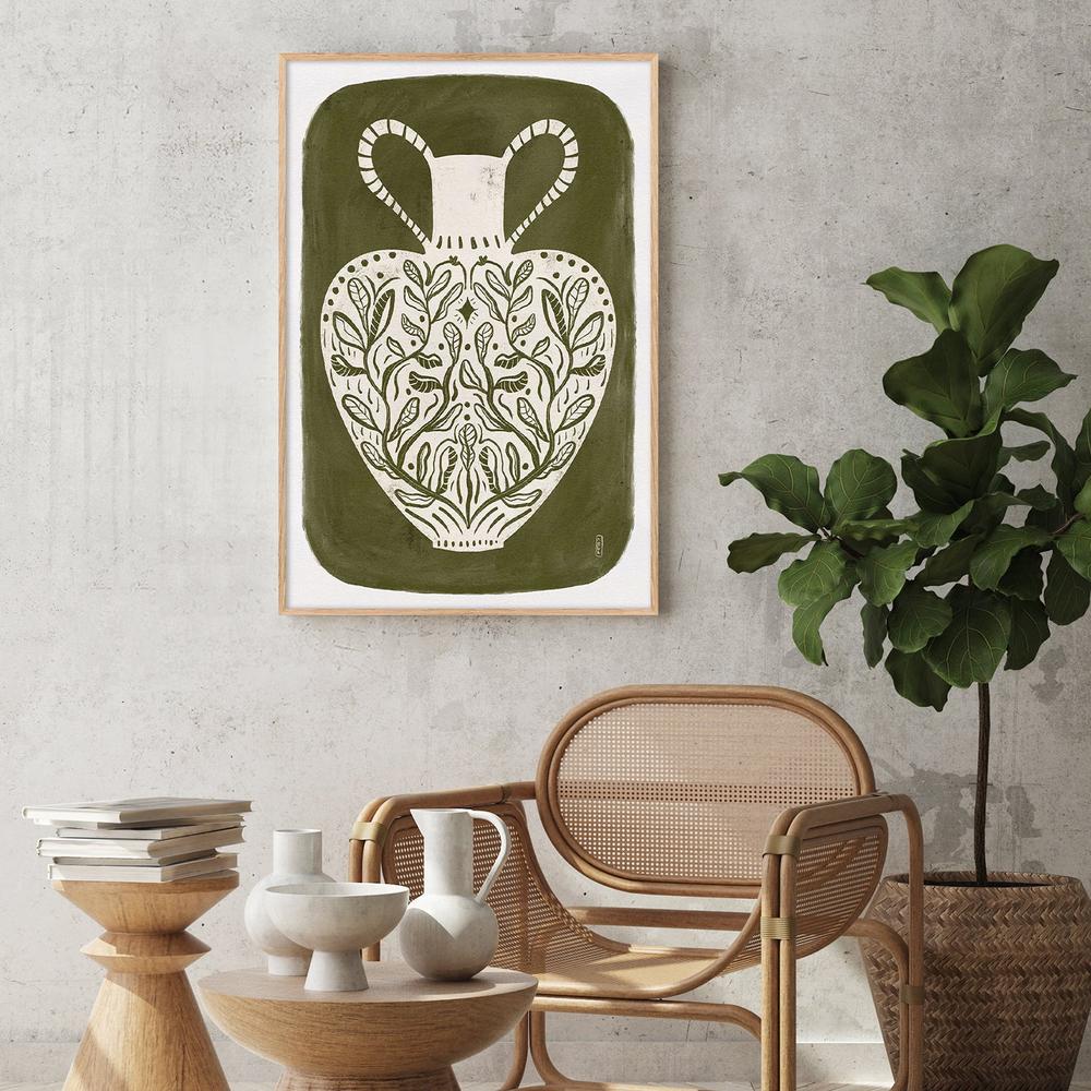 Botanical Folk Vase-by-Dirkie Nell-wall-art-print-canvas-poster-framed-Gioia