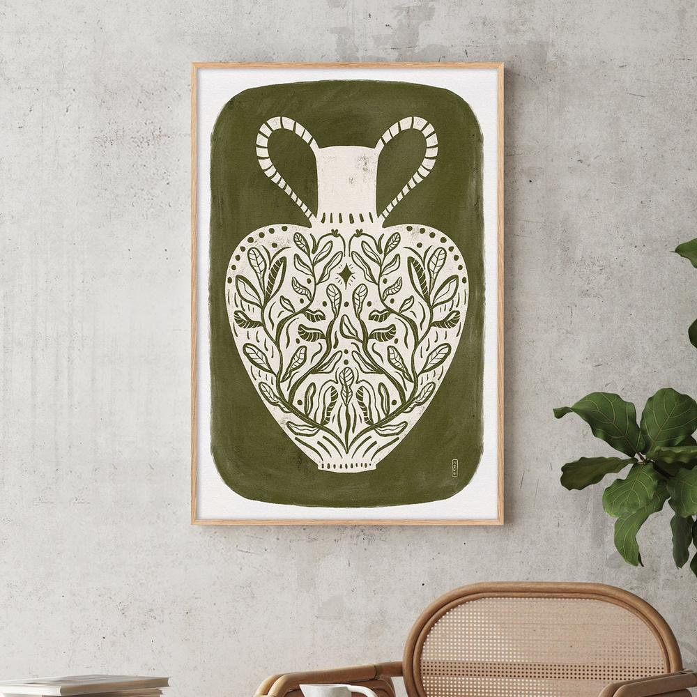 Botanical Folk Vase-by-Dirkie Nell-wall-art-print-canvas-poster-framed-Gioia