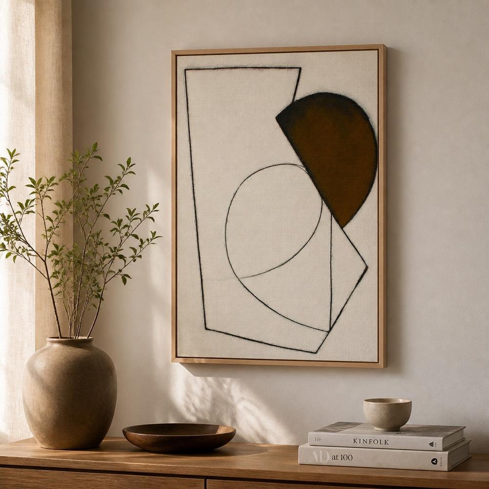 Brown Geometric Abstract-by-Alma-wall-art-print-canvas-poster-framed-Gioia