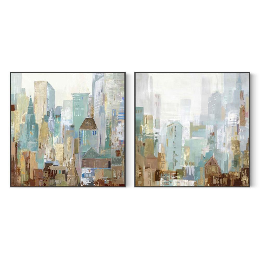 Bustle City, Style A & B, Set Of 2-by-Lera-wall-art-print-canvas-poster-framed-Gioia