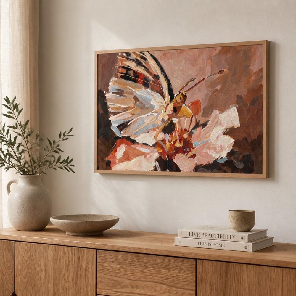 Butterfly in Terracotta Light-by-Gioia Wall Art-wall-art-print-canvas-poster-framed-Gioia