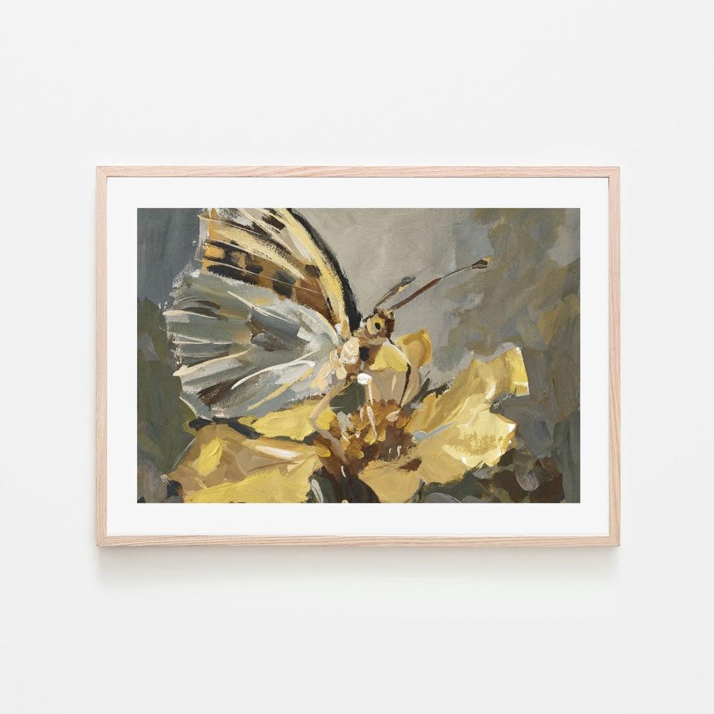 Butterfly on Golden Bloom-by-Gioia Wall Art-wall-art-print-canvas-poster-framed-Gioia