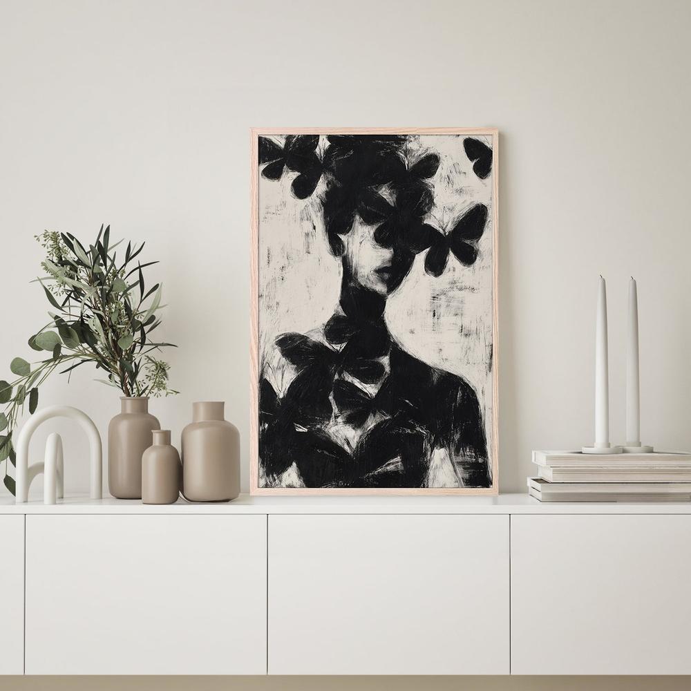Butterfly Portrait Silhouette, Style B-by-Jordão de Abreu-wall-art-print-canvas-poster-framed-Gioia