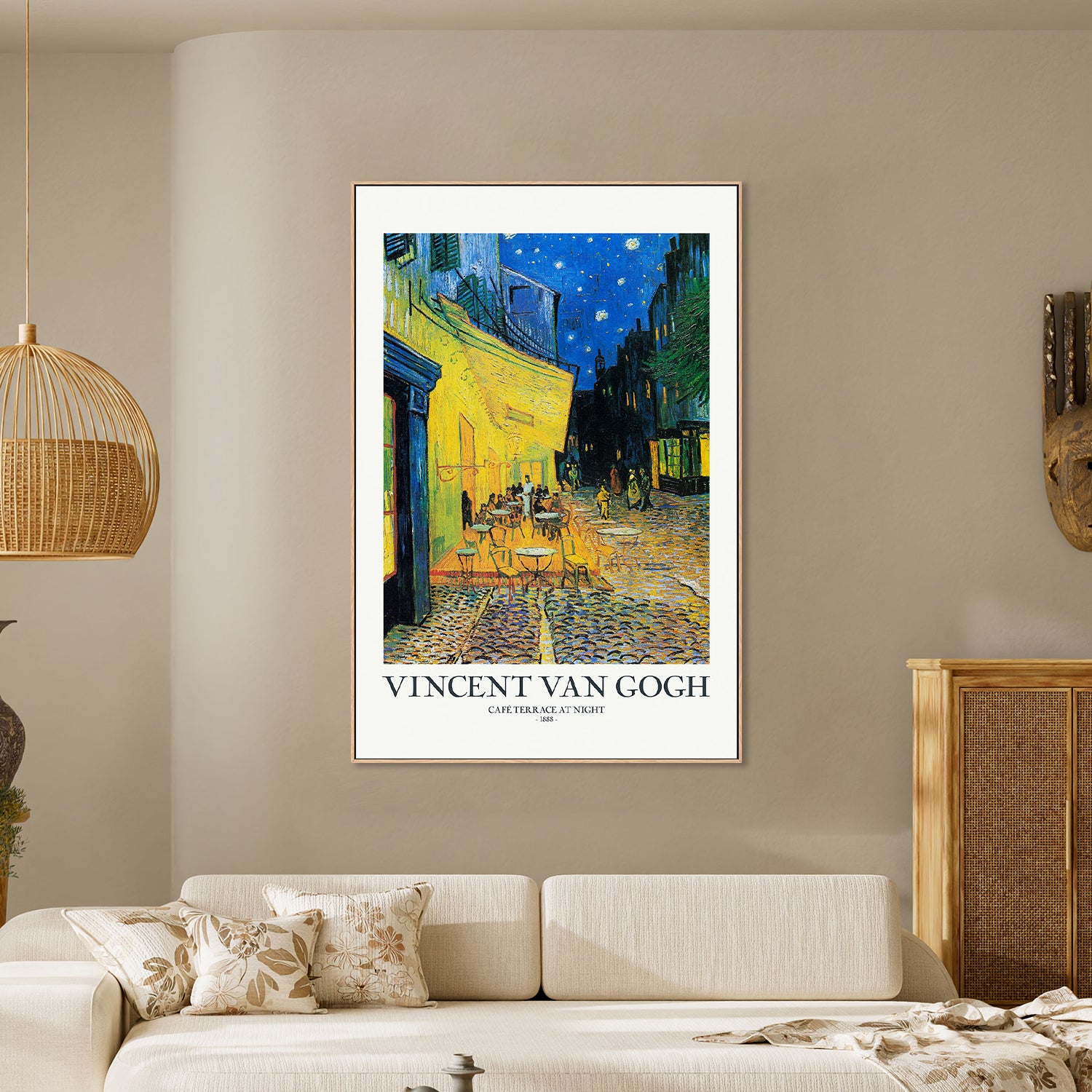 CafAc Terrace At Night-by-Vincent Van Gogh-wall-art-print-canvas-poster-framed-Gioia