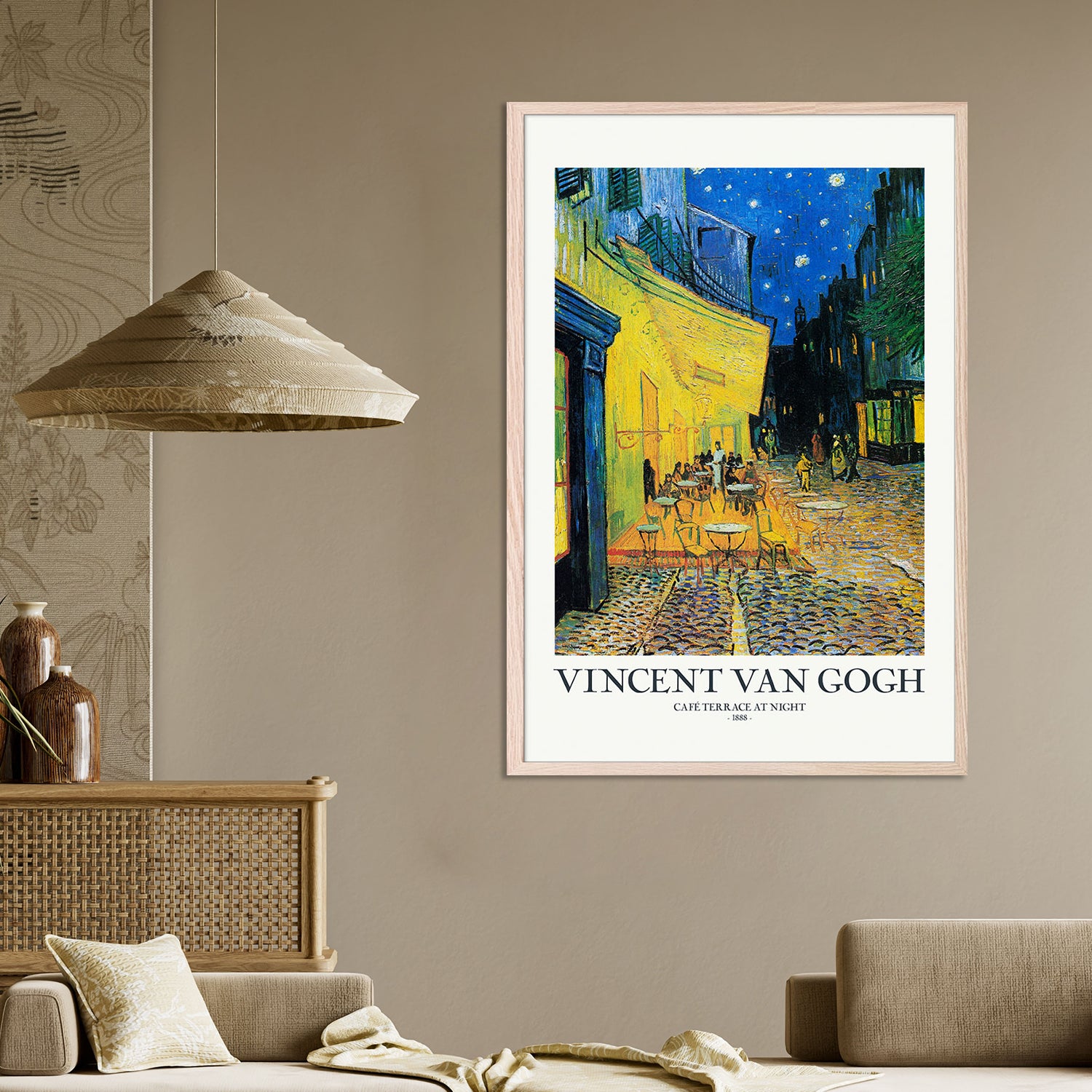 CafAc Terrace At Night-by-Vincent Van Gogh-wall-art-print-canvas-poster-framed-Gioia