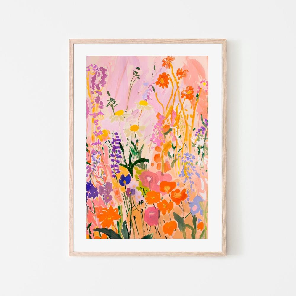 Cheerful Garden Blossoms-by-Stephanie Jeuffroy-wall-art-print-canvas-poster-framed-Gioia