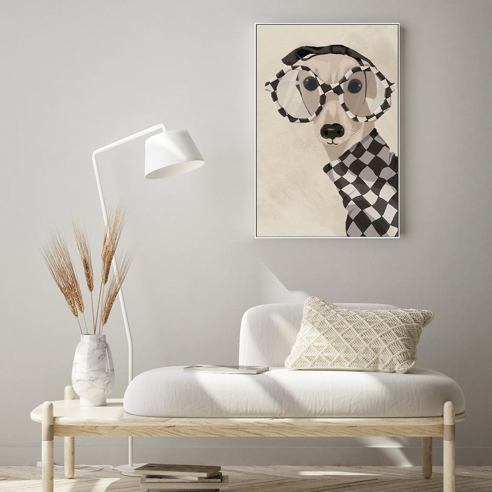 Chic Greyhound In Glasses-by-Lisa Solomoniuk-wall-art-print-canvas-poster-framed-Gioia