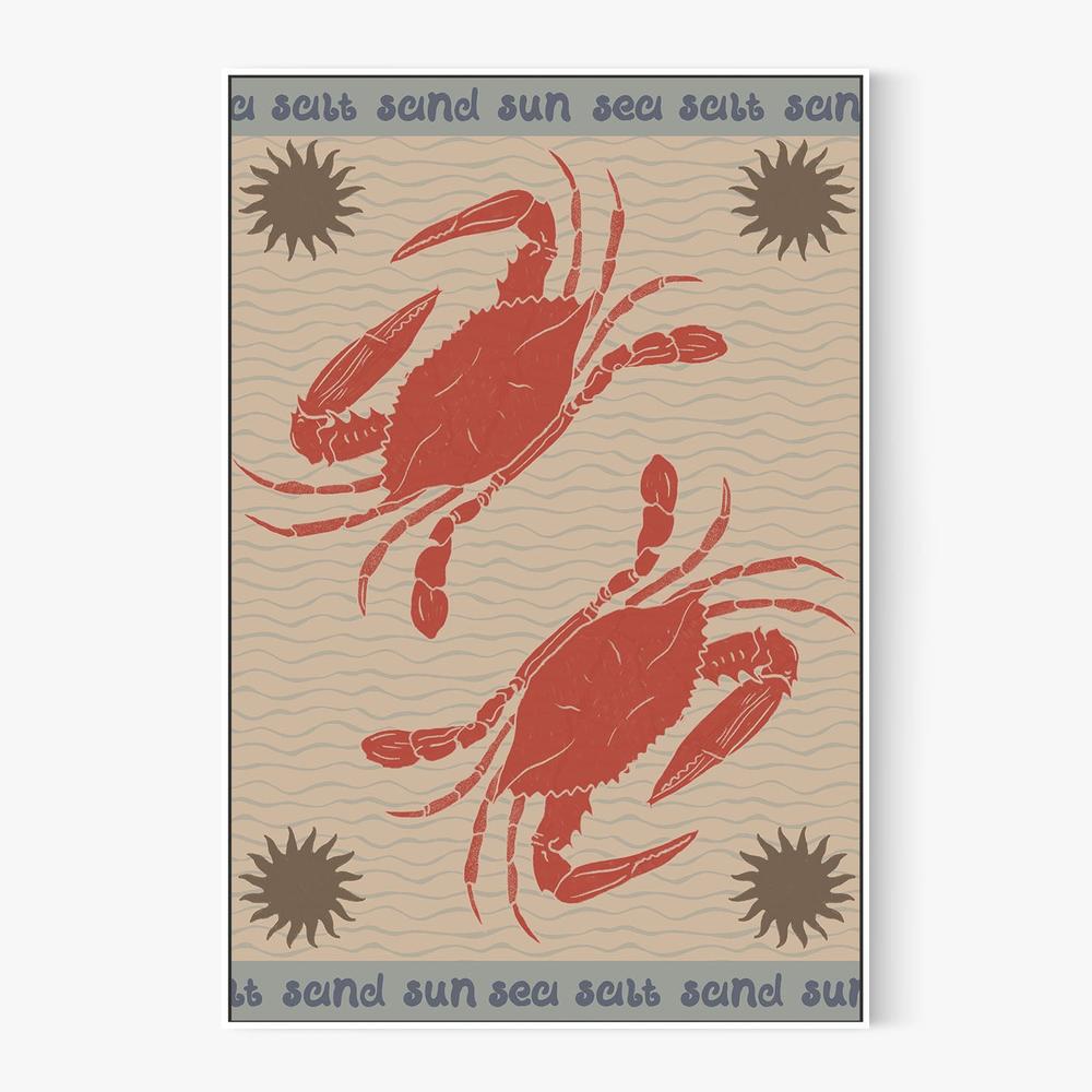 Coastal Crabs and Sun-by-Radhika Modi-wall-art-print-canvas-poster-framed-Gioia