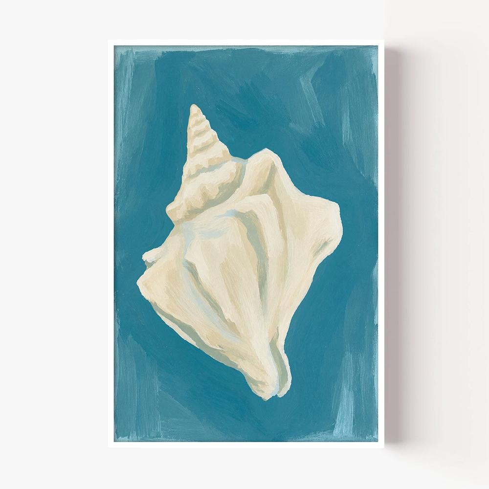 Coastal Scallop Shell-by-Lady Hana-wall-art-print-canvas-poster-framed-Gioia