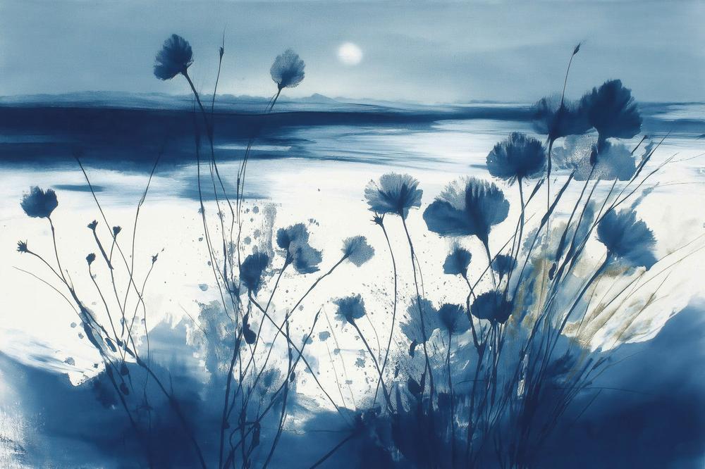 Coastal Wildflowers at Dusk-by-Chromatic Storm Studio-wall-art-print-canvas-poster-framed-Gioia