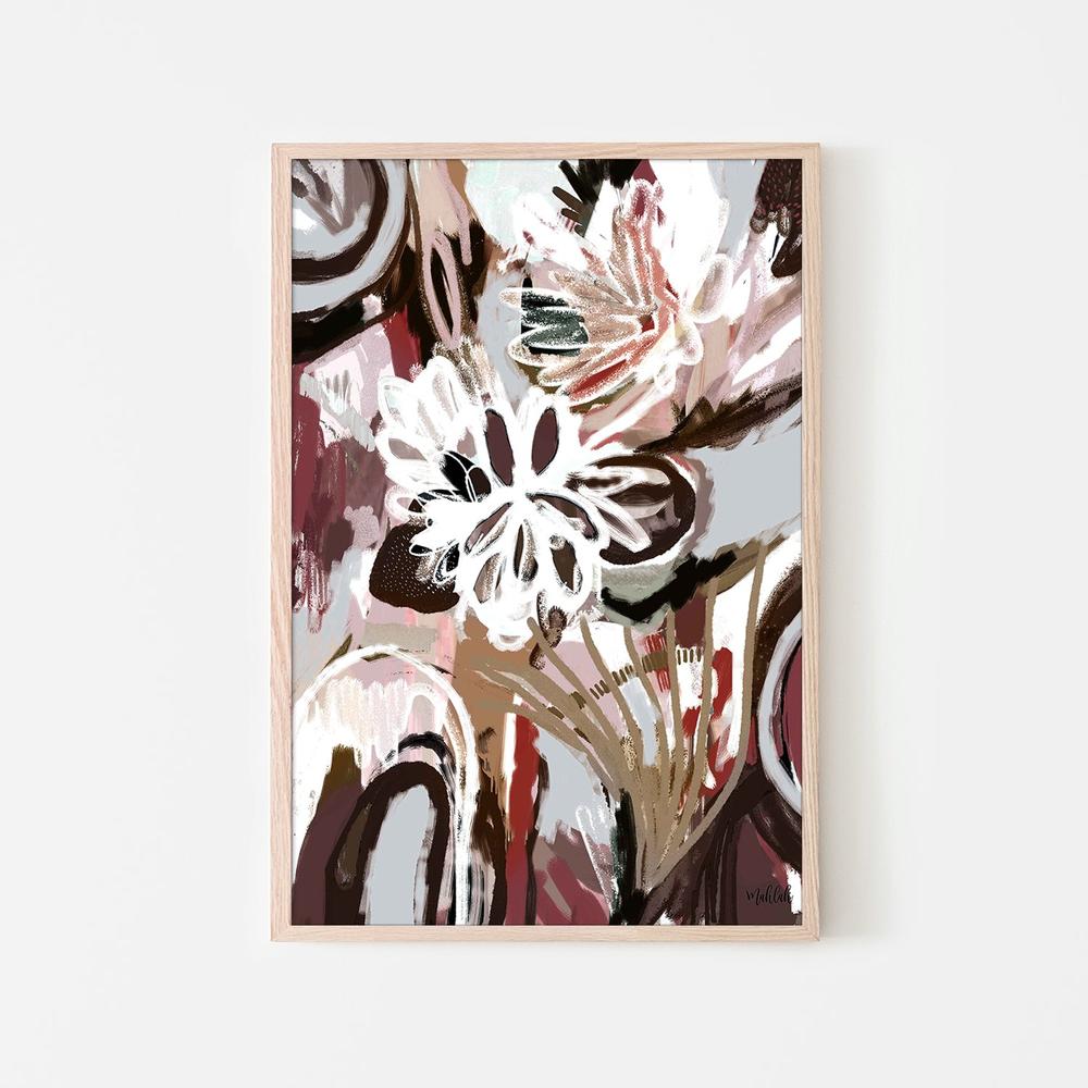 Coco Abstract, Burgundy tone-by-Inkheart Designs-wall-art-print-canvas-poster-framed-Gioia