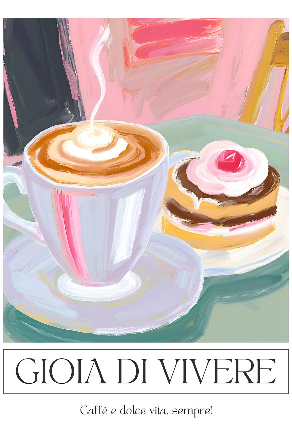 Coffee and Sweet Treat-by-Ohkimiko-wall-art-print-canvas-poster-framed-Gioia