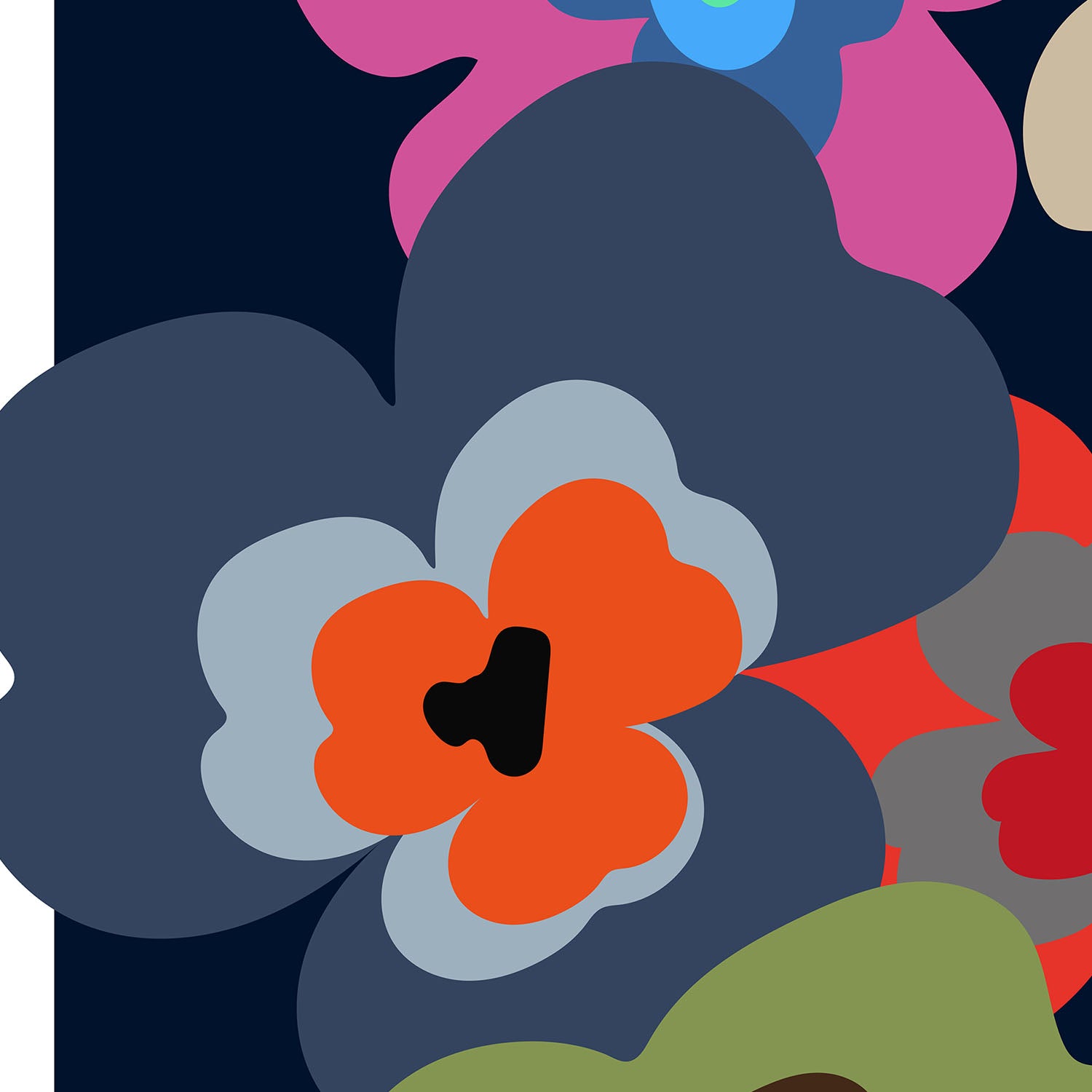 Colorful Abstract Flowers-by-Frances Collett-wall-art-print-canvas-poster-framed-Gioia