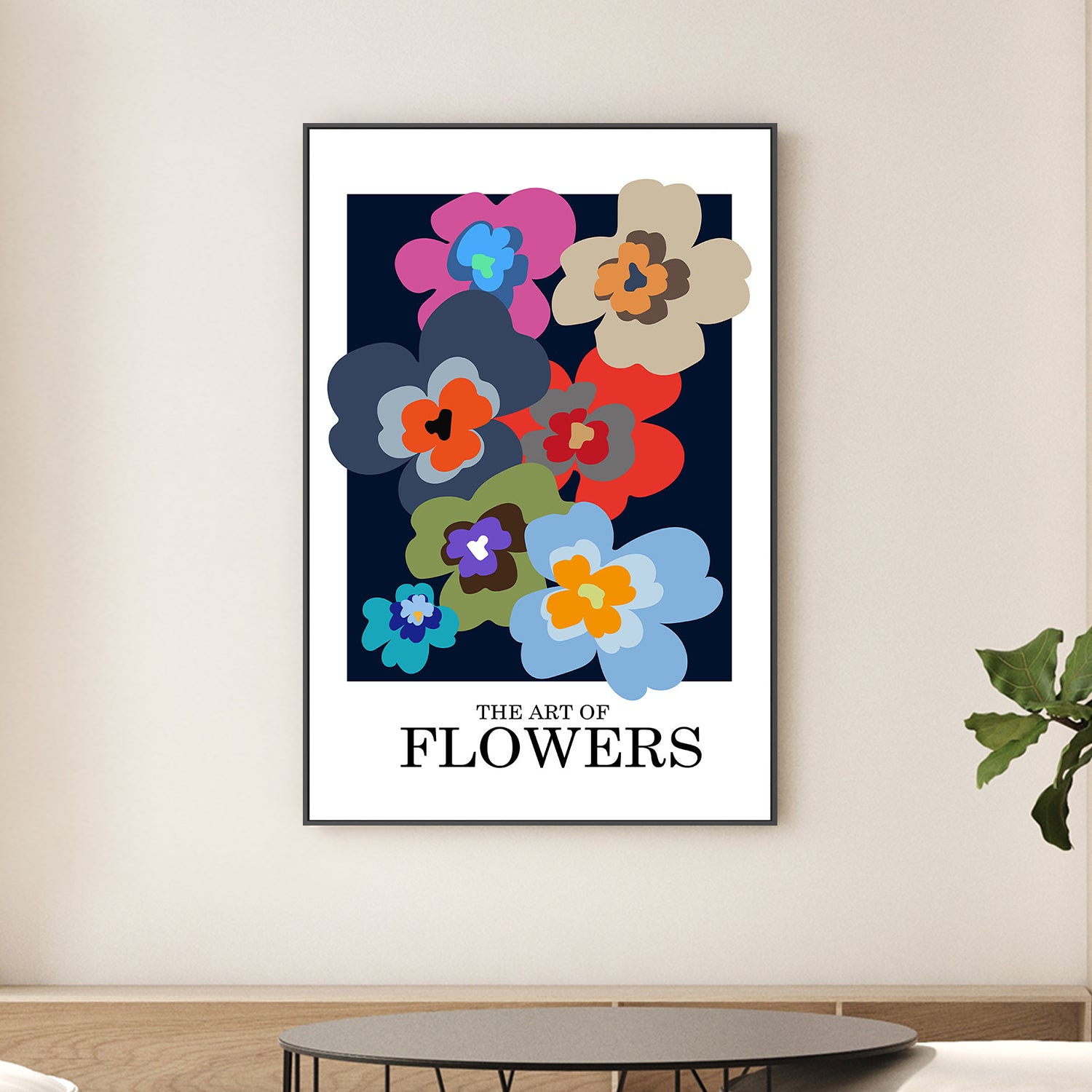 Colorful Abstract Flowers-by-Frances Collett-wall-art-print-canvas-poster-framed-Gioia