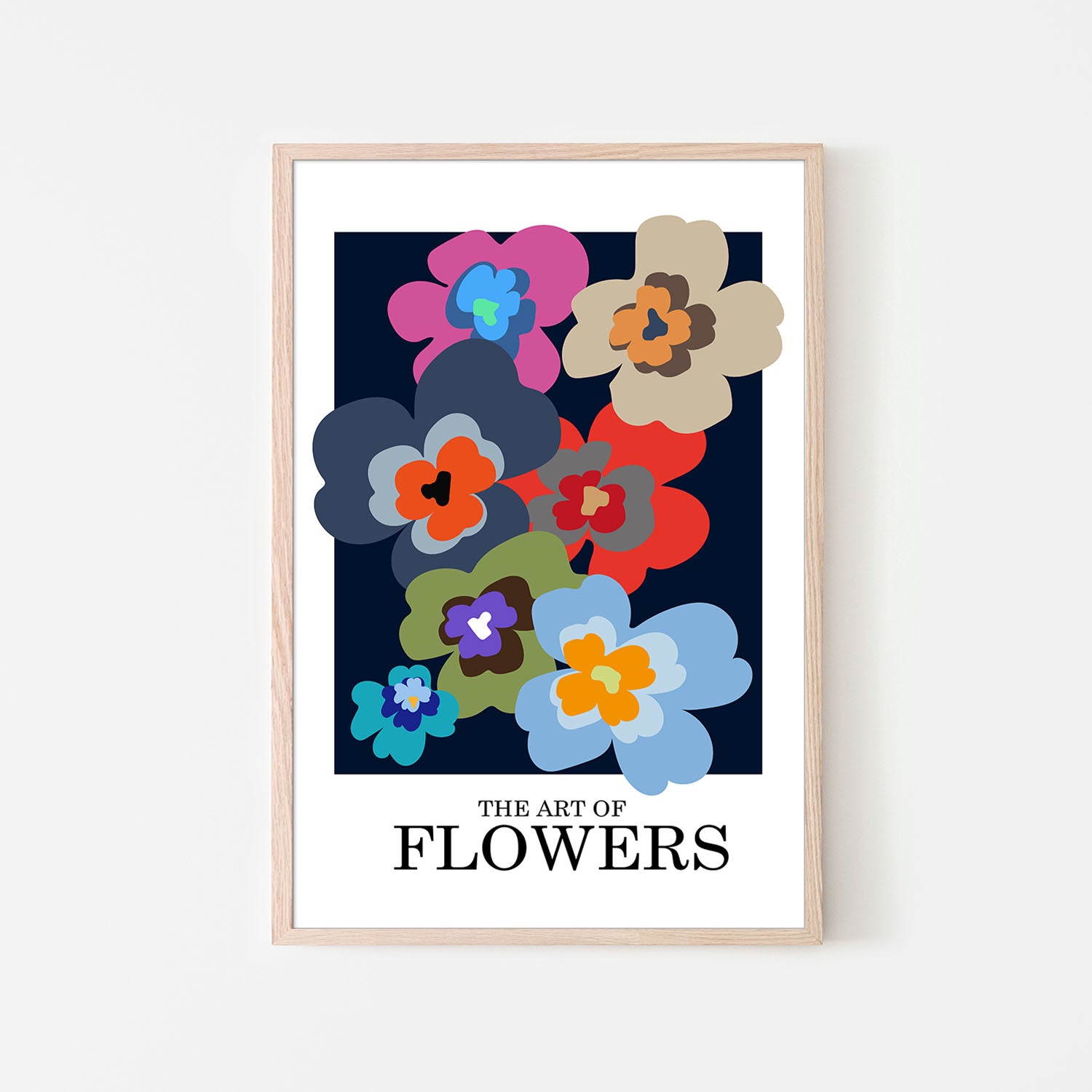 Colorful Abstract Flowers-by-Frances Collett-wall-art-print-canvas-poster-framed-Gioia