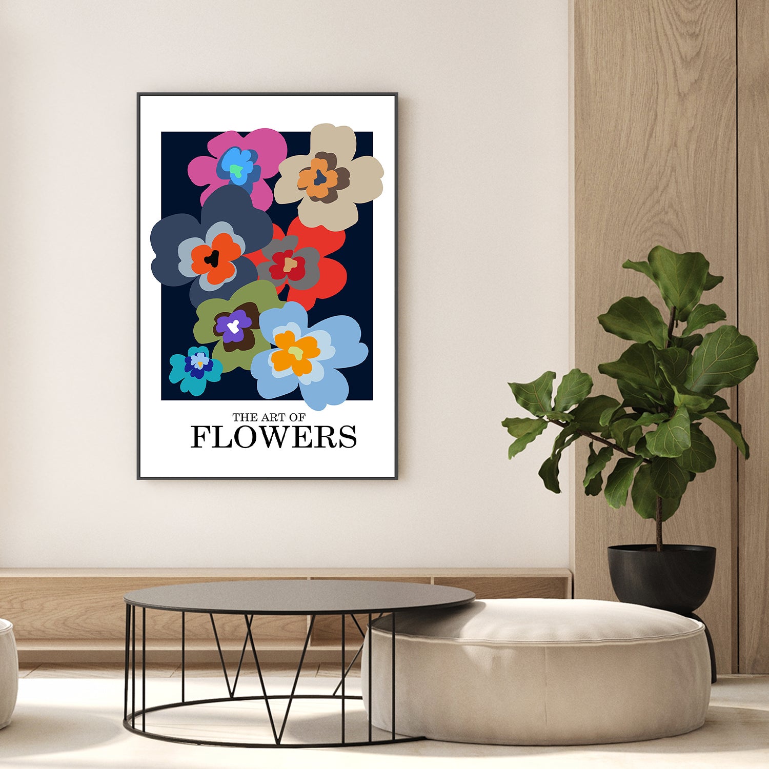Colorful Abstract Flowers-by-Frances Collett-wall-art-print-canvas-poster-framed-Gioia