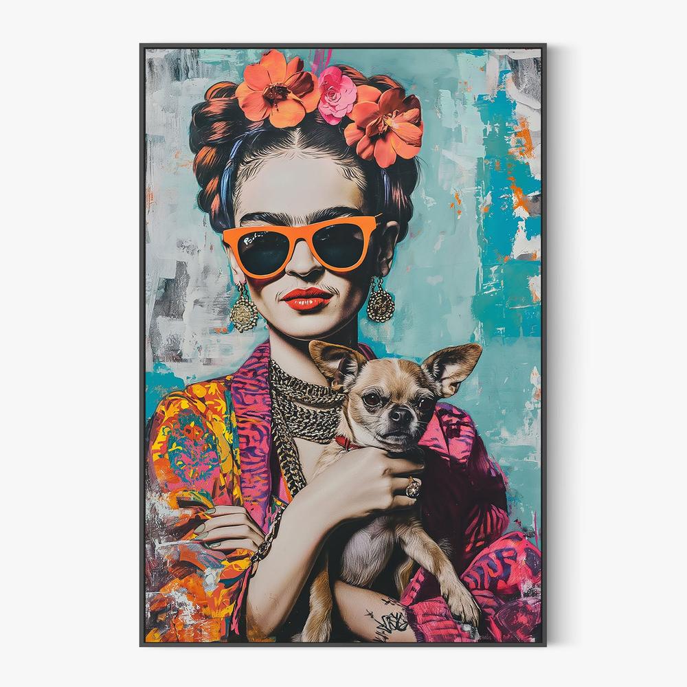 Colorful Portrait Chihuahua-by-SHANDU-wall-art-print-canvas-poster-framed-Gioia