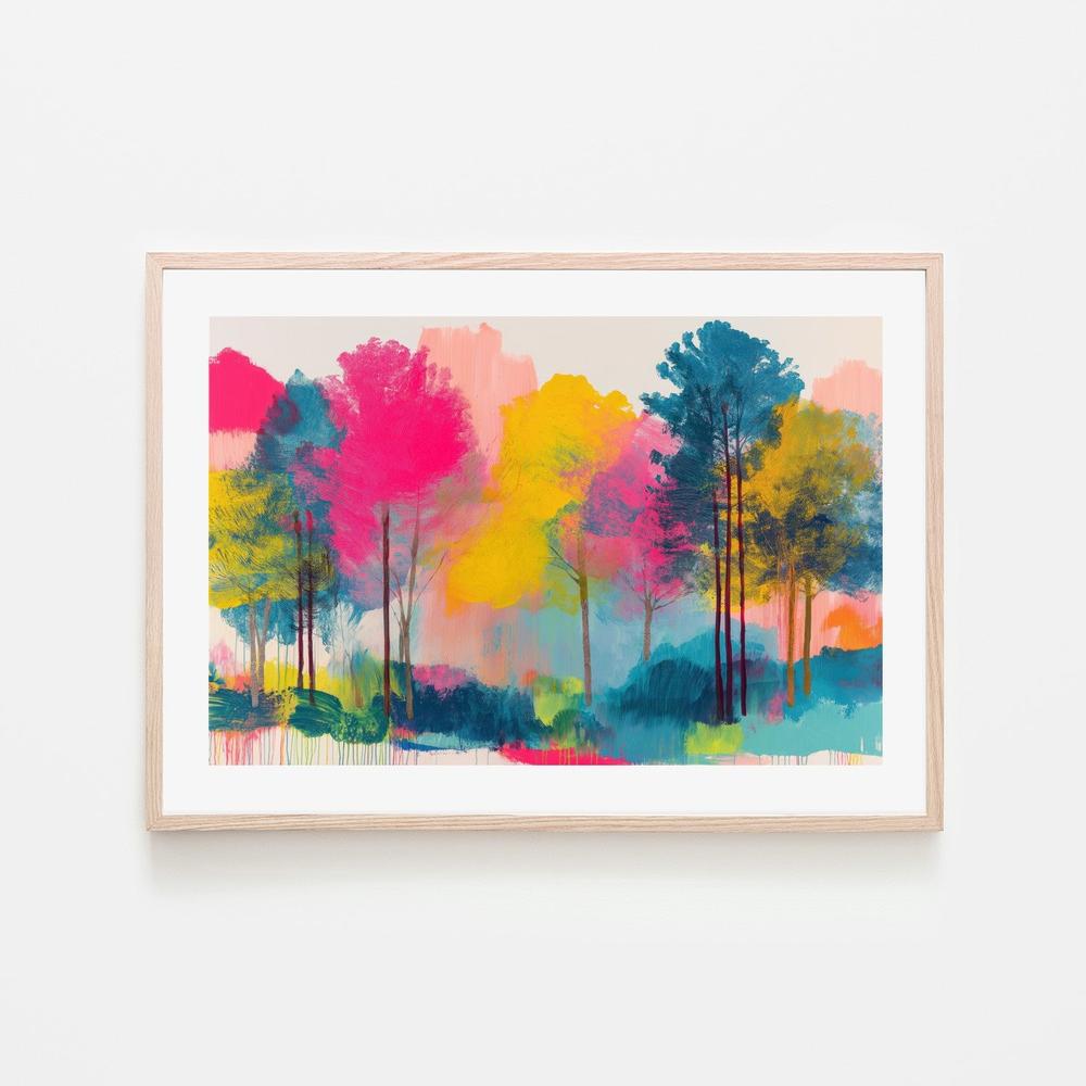 Colorful Trees Fading Into Mist-by-Chromatic Storm Studio-wall-art-print-canvas-poster-framed-Gioia