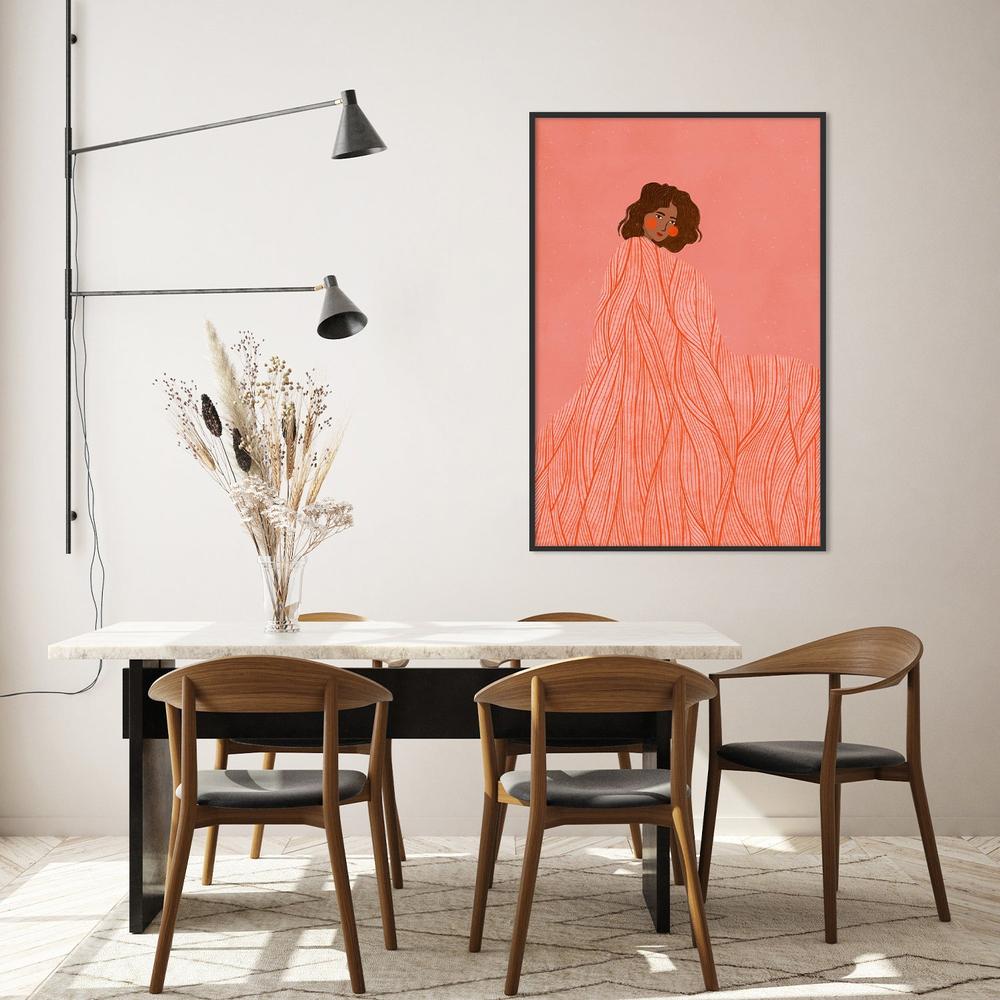 Coral Woman Dreaming-by-Bea Muller-wall-art-print-canvas-poster-framed-Gioia