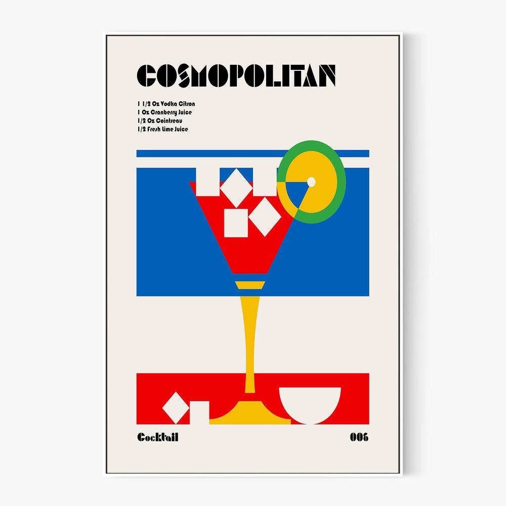 Cosmopolitan Cocktail Recipe-by-Retrodrome-wall-art-print-canvas-poster-framed-Gioia