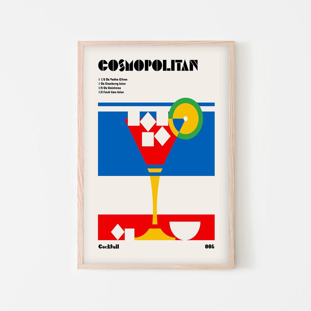 Cosmopolitan Cocktail Recipe-by-Retrodrome-wall-art-print-canvas-poster-framed-Gioia