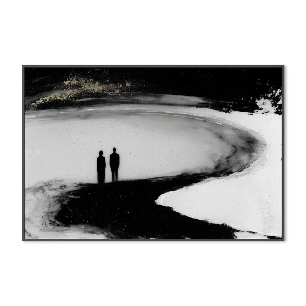 Couple Silhouette on Beach-by-Chromatic Storm Studio-wall-art-print-canvas-poster-framed-Gioia