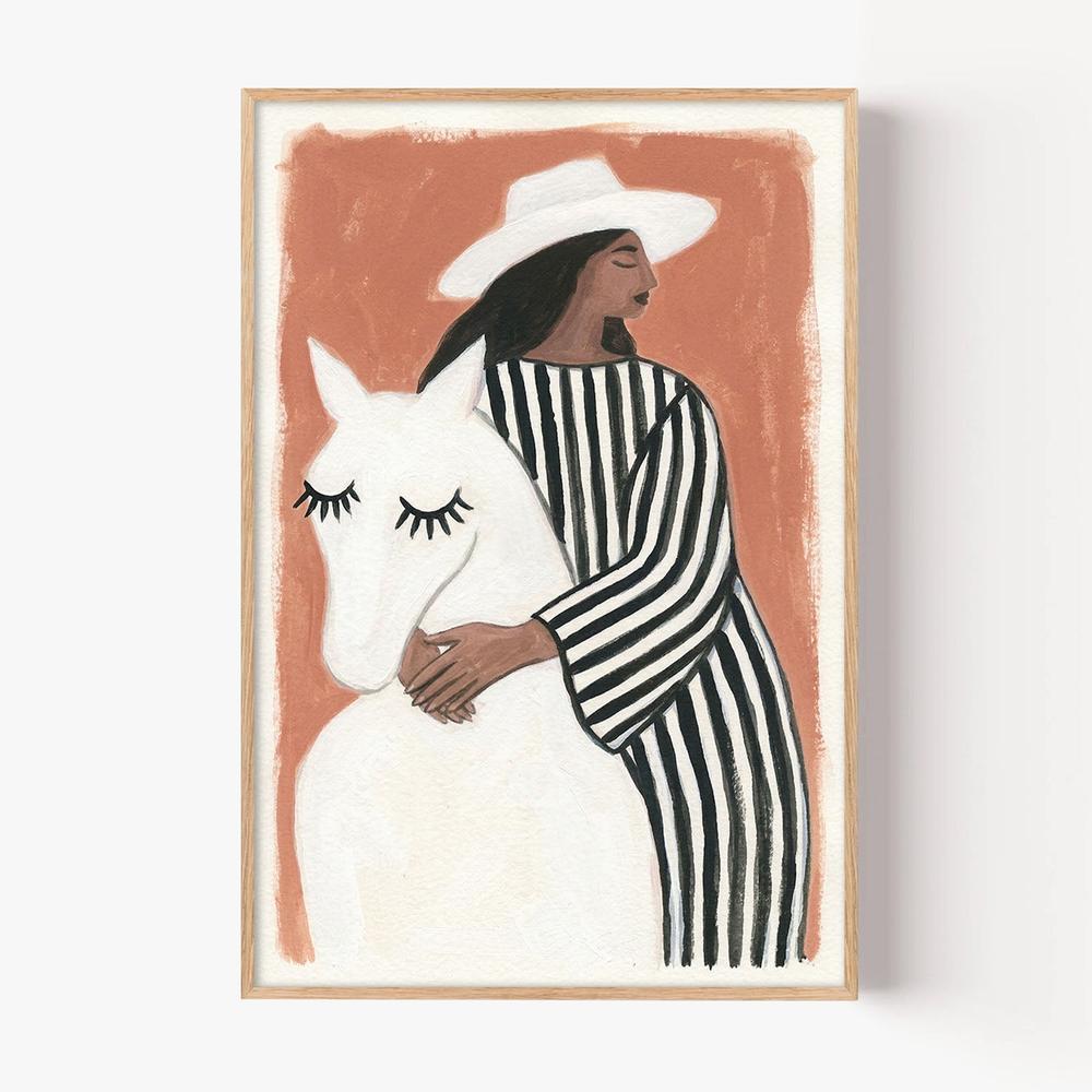 Cowgirl Companion-by-Lady Hana-wall-art-print-canvas-poster-framed-Gioia