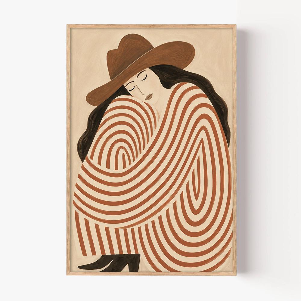 Cowgirl Spiral-by-Lady Hana-wall-art-print-canvas-poster-framed-Gioia