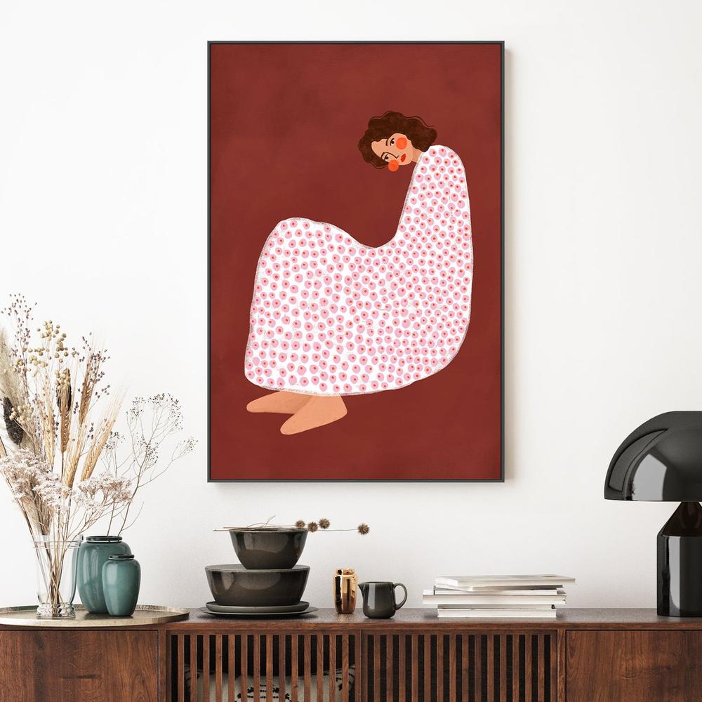 Cozy Dotted Woman-by-Bea Muller-wall-art-print-canvas-poster-framed-Gioia