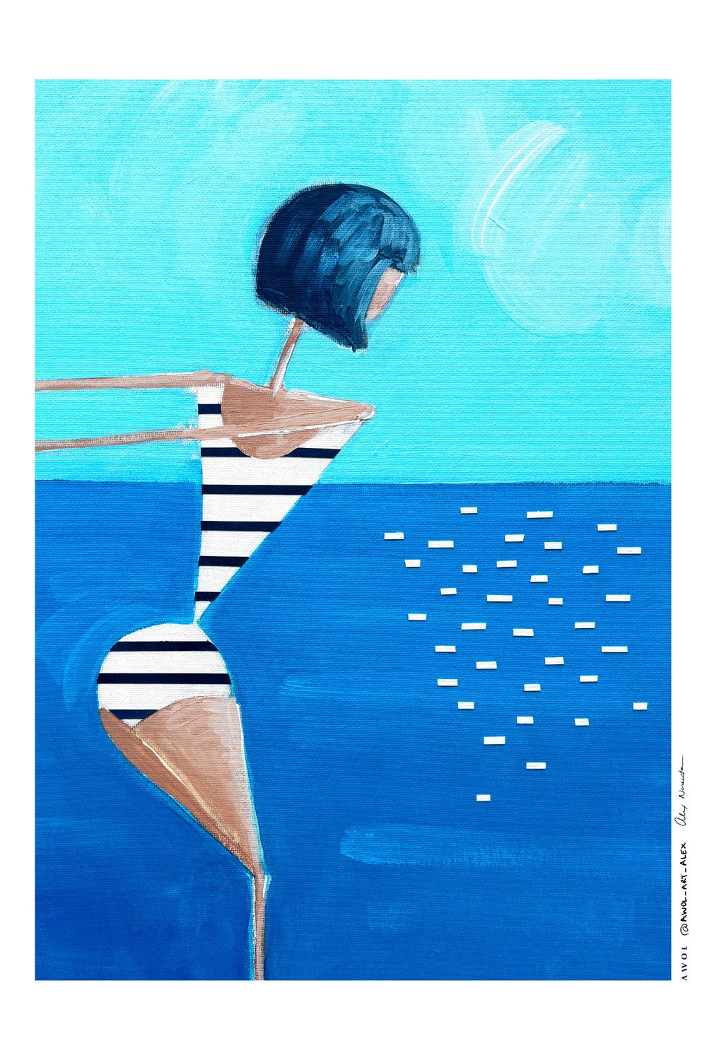 DIVING WOMAN-by-Alex Nereuta-wall-art-print-canvas-poster-framed-Gioia