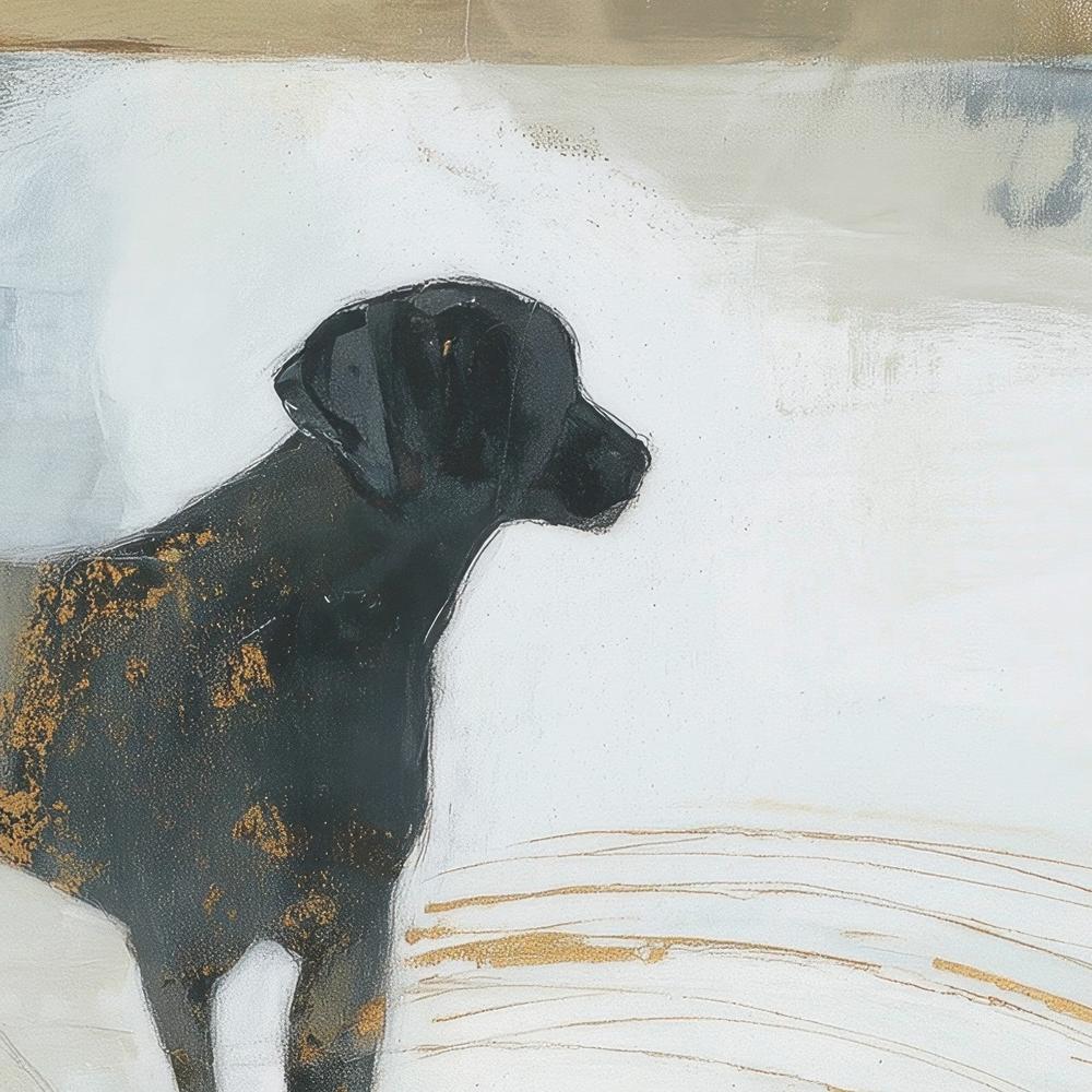 Dog in Golden Waters-by-Chromatic Storm Studio-wall-art-print-canvas-poster-framed-Gioia