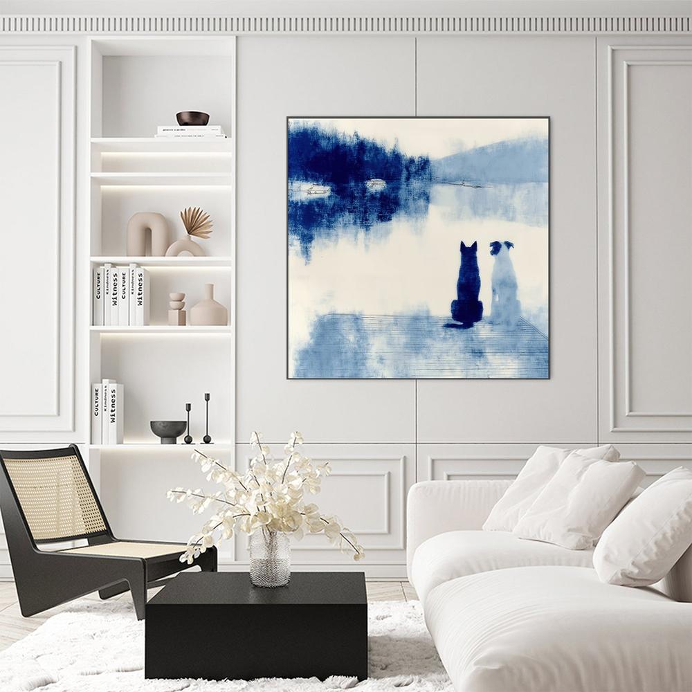Dogs on Dock-by-Jordão de Abreu-wall-art-print-canvas-poster-framed-Gioia